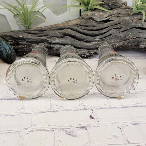 Rae Dunn BLOOM, FLOWER, GROW Set of 3 Glass Bud Vases - Picture 7 of 11